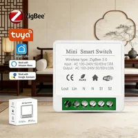 Módulo de Interruptor Inteligente Tuya Zigbee 3.0, 16A, Mini, DIY, Control de 2 Vías, Interruptor de Relé, Control Remoto por Aplicación, Control por Voz, Compatible con Alexa y Google