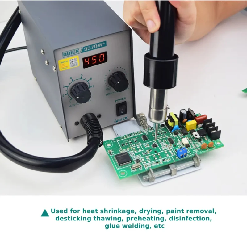 Imagem -03 - Quick 957dw Mais Estação de Solda 580w Retrabalho Pistola de ar Quente Ferramentas Desoldering sem Chumbo para Celular Manutenção Smd Original