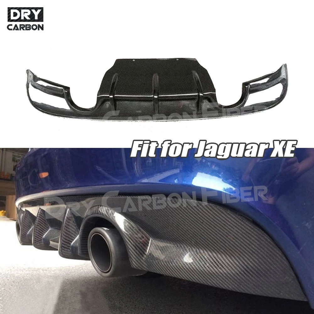 

Real Carbon fiber Car Rear Bumper Diffuser for Jaguar XE Sedan 4 Door 2015-2017 FRP Unpainted Black Rear Lip Spiler Car Parts