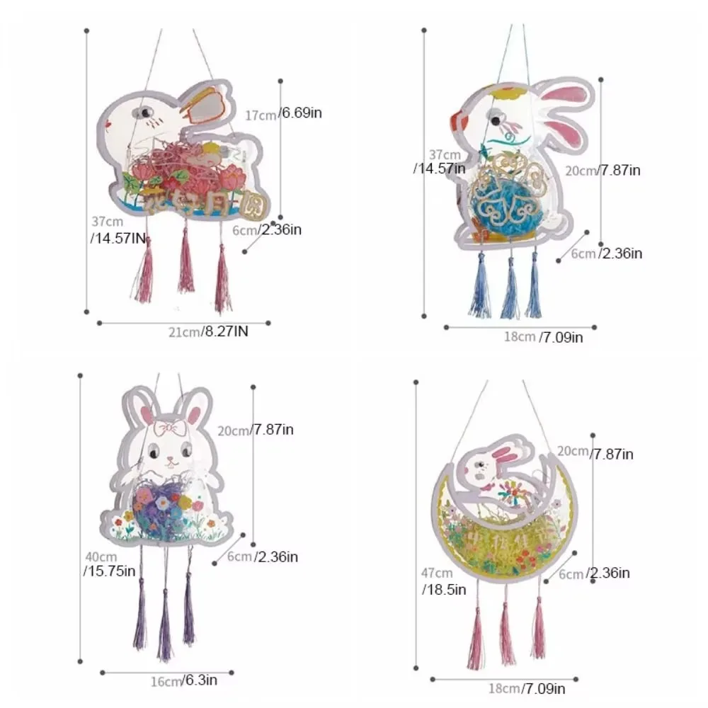 Intangible Cultural Heritage Mid-Autumn Festival Lantern Transparent Glowing Handheld Rabbit Lantern Handhold Handmade