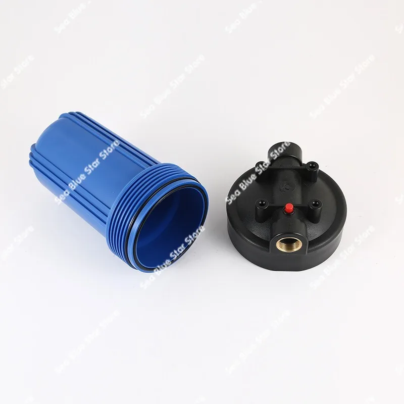 Cross-border 10-inch large fat blue bottle large flow whole house front filter bottle filter shell industrial water purificatio