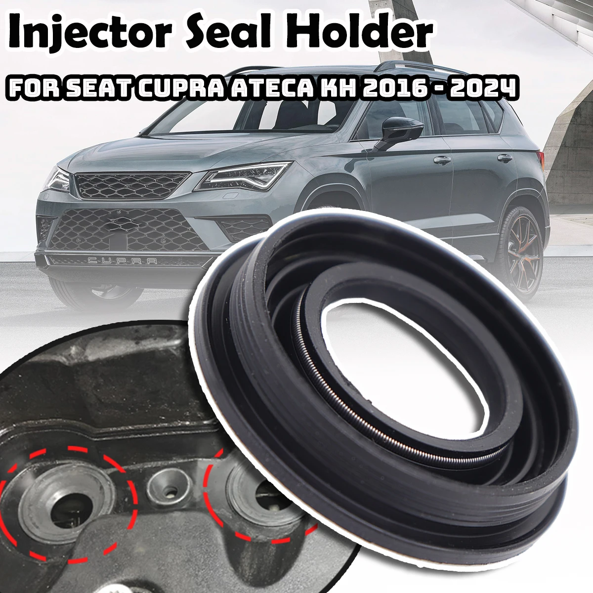 

Fuel Injector Seal Ring Valve Cover Gasket Holder Injector Seal Holder 03L103070 04L103070B For Seat Cupra Ateca KH 2016 - 2024