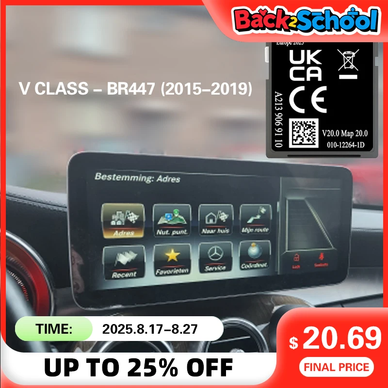 

V-Class BR447 2015-2019 A2139069110 for Mercedes Cover Spain Poland Netherlands Map Navigation SD Naving Card