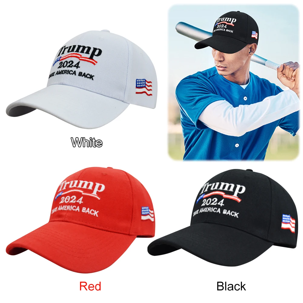 Trump 2024 Casual Golf Caps Adjustable Baseball Caps Take America Back 3D Embroidery President Hat USA Flag for Outdoor Sports