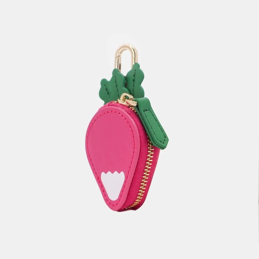 Nuevo monedero redondo de cuero PU con forma de fruta, bonito llavero, tamaño Mini, bolso para auriculares, bolso colgante, bolso, dije