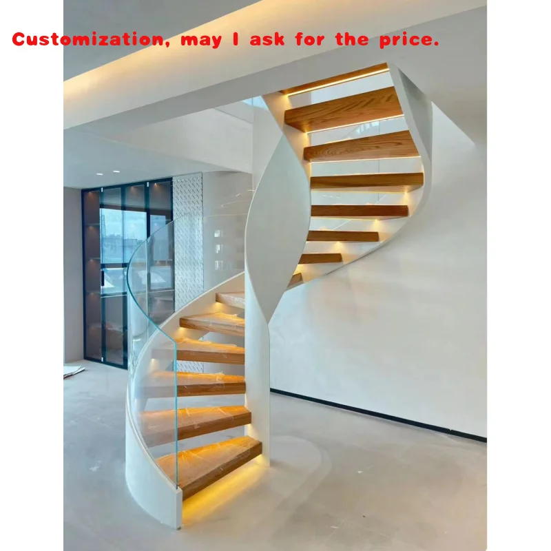 Custom.VIKO 2026 أعلى جودة الأبيض لائحة منحني الدرج الدرج LED الدرج داخلي