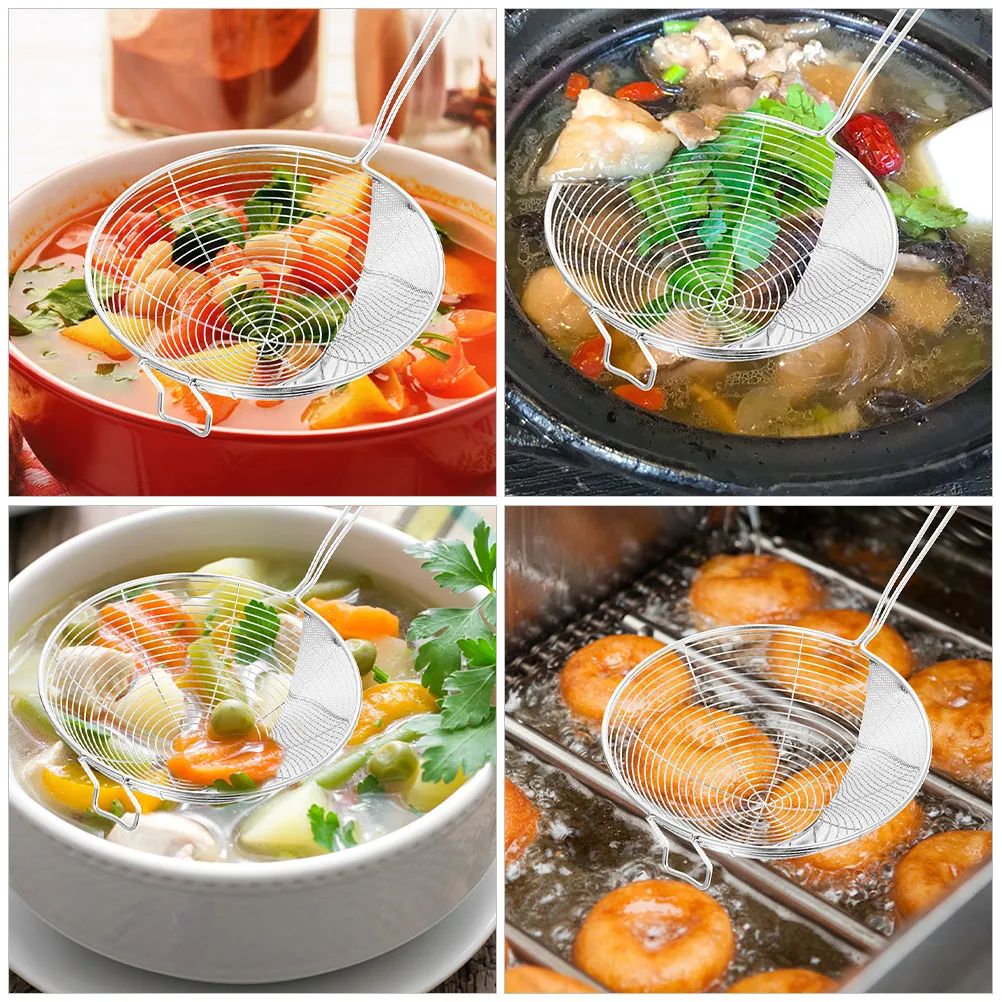 

Stainless Steel Strainer Spoon Dual Use Oil Drainer Hot Pot Filter Pasta Scoop Skimmer Ladle Kitchen Cooking Tool