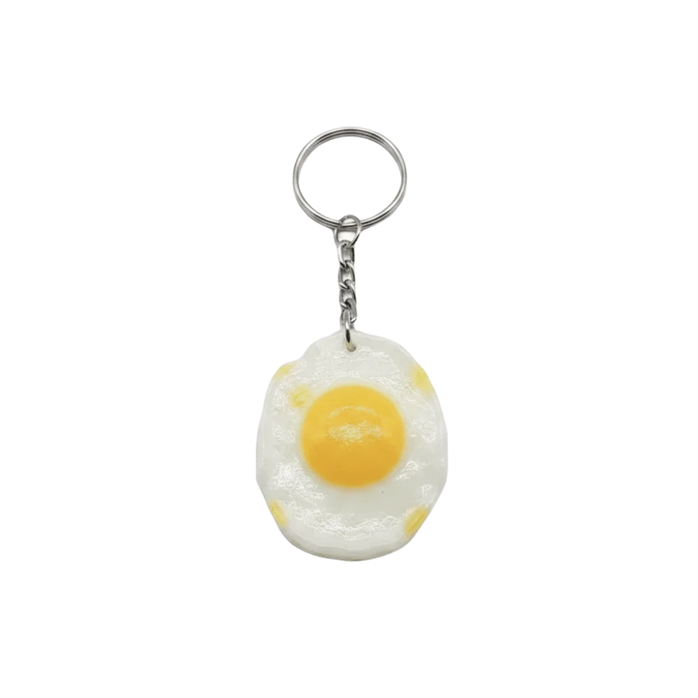 Creative Funny Fried Egg Keychain Luxury Exquisite Simulation Food Keyring Fashion Cute Bag Hanging Pendant Gifts