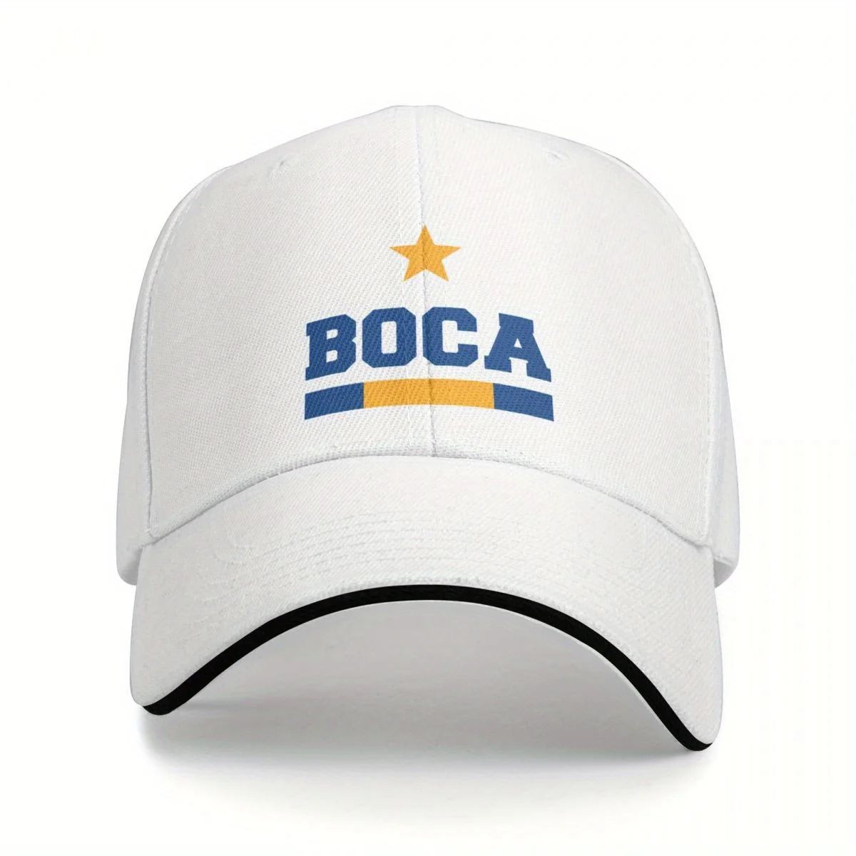 Boca Juniors Fans Baseball Cap - Black with Golden & Blue Logo, Lightweight Polyester, Adjustable Fit for Men & Women