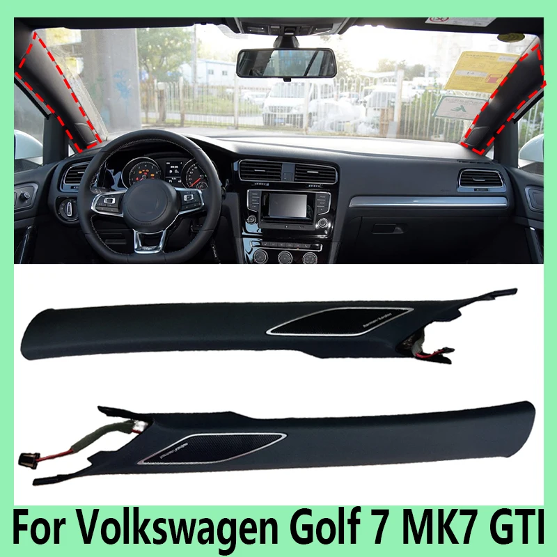 Для Volkswagen Golf 7 MK7 GTI автомобильные декоративные аксессуары черная стойка аудио A-порная внутренняя панель динамик