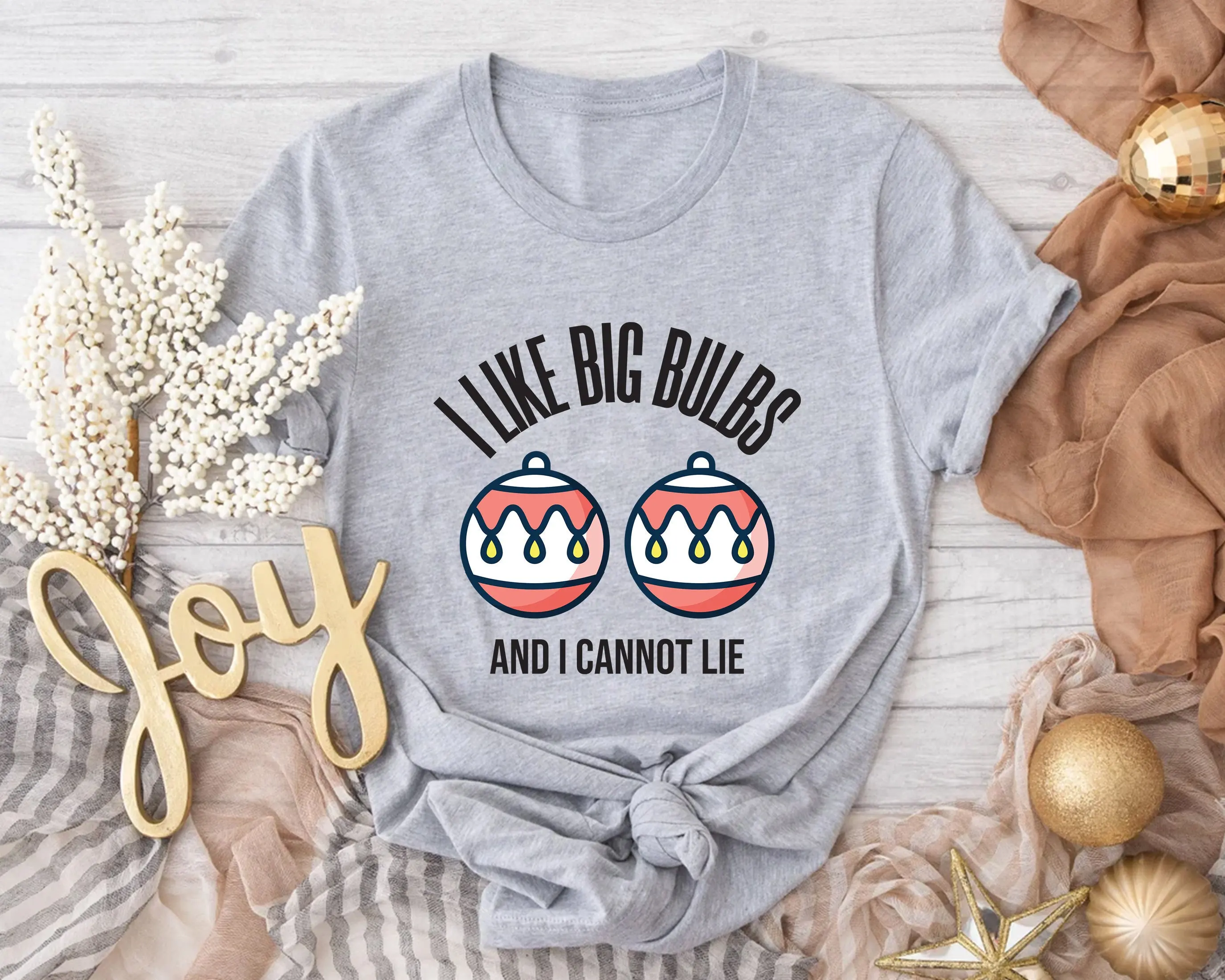 I Like Big Bulbs Cannot Lie T Shirt Christmas Santa Lights Family