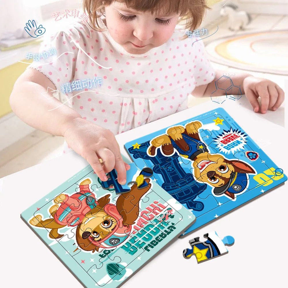 6 Styles/set Paw Patrol Jigsaw Puzzle Games Baby Early Learning Educational Toy Kids Cartoon Cute Vehicle Puzzles Children Gift