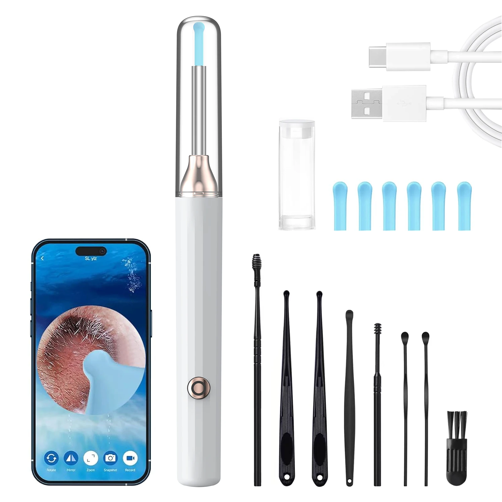 

Electric Visual Led Earpick Ears Spoon Clean Camera Wifi Ear Scope Endoscope Ear Wax Cleaner Remover Removal Tool