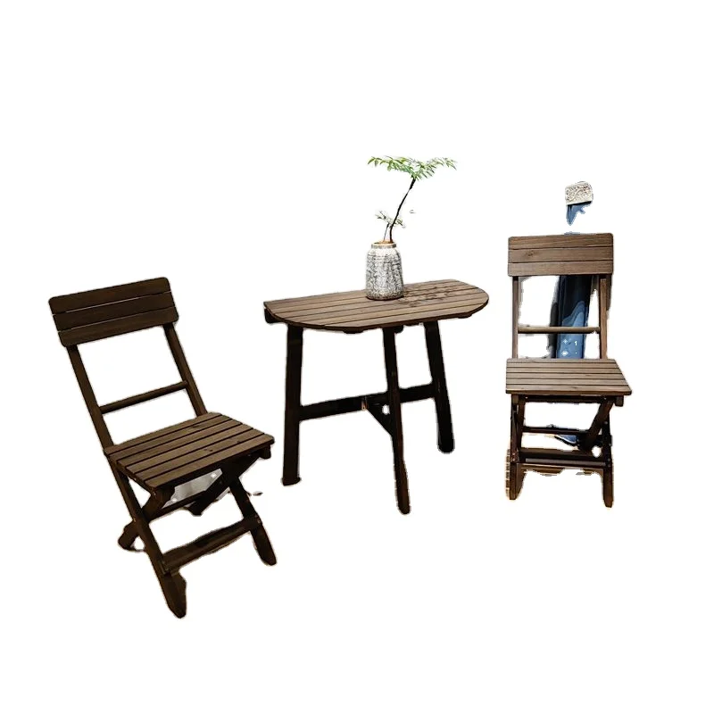 Contemporary Design Solid Wood Folding Table And Chair Set For Outdoor Garden Events & Parties & Restaurant