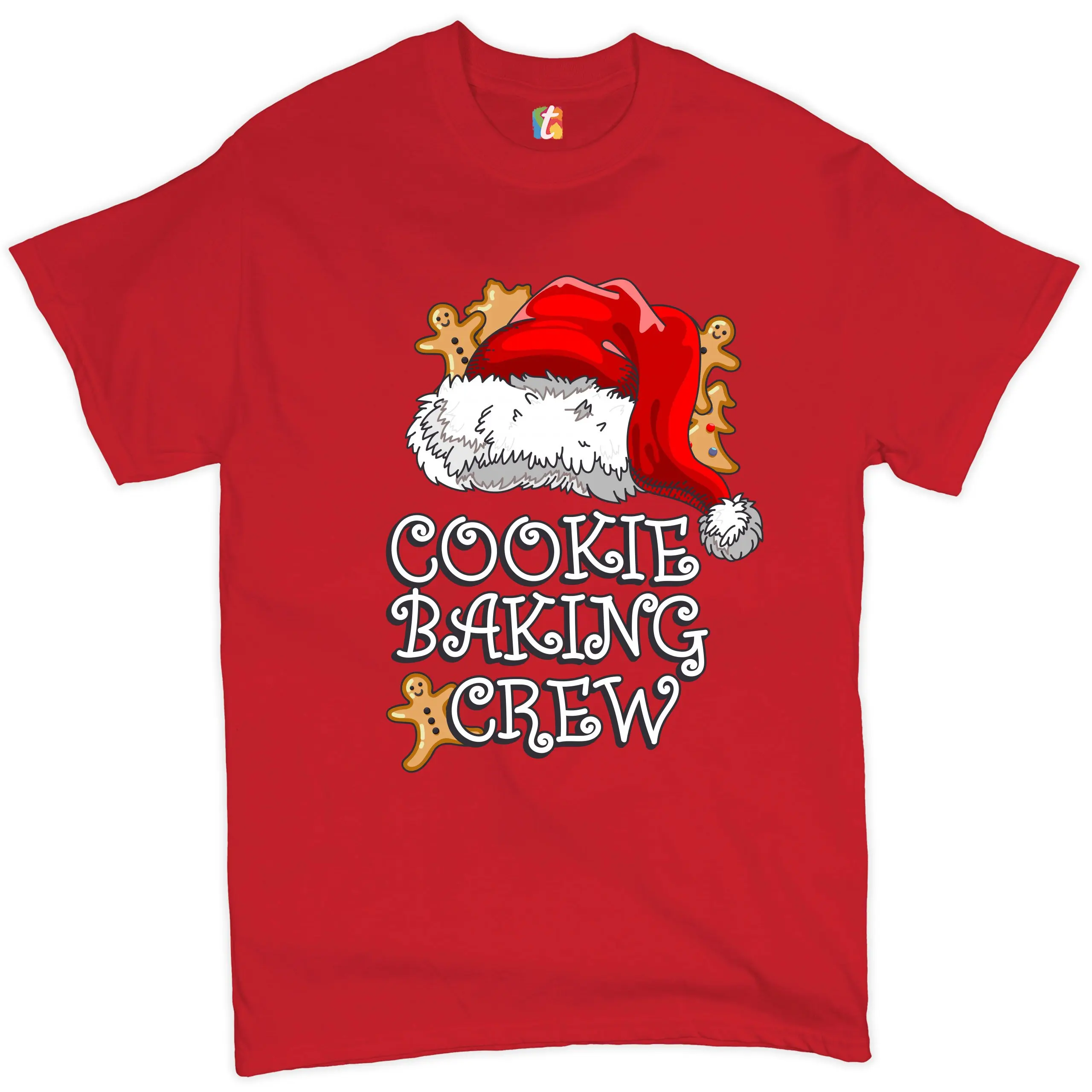 Cookie Baking Crew T shirt Santa's Hat Christmas Gingerbread Men Men's