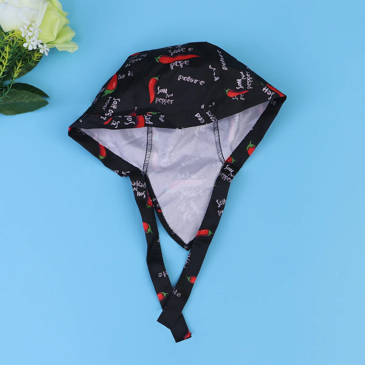 Fashion Cutlery Style Chefs Hat Cap Kitchen Catering Skull Cap Ribbon Cap Turban