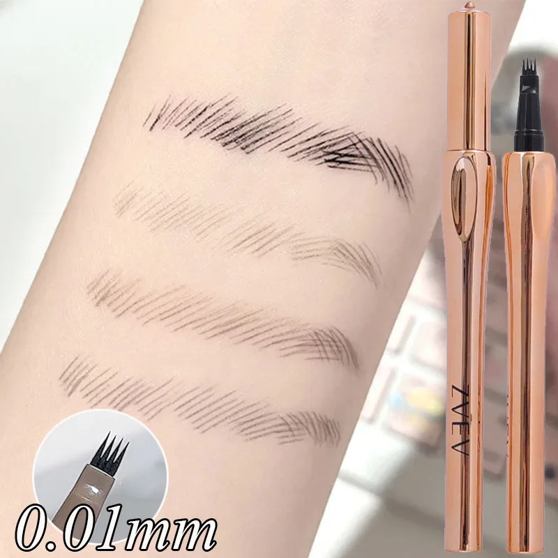 Crayon eyeliner pour contour des cils, liquide durable, stylo eye-liner pour cils inférieurs, étanche, tatouage sauvage, maquillage vers à soie couché, 4 fourcommuniste