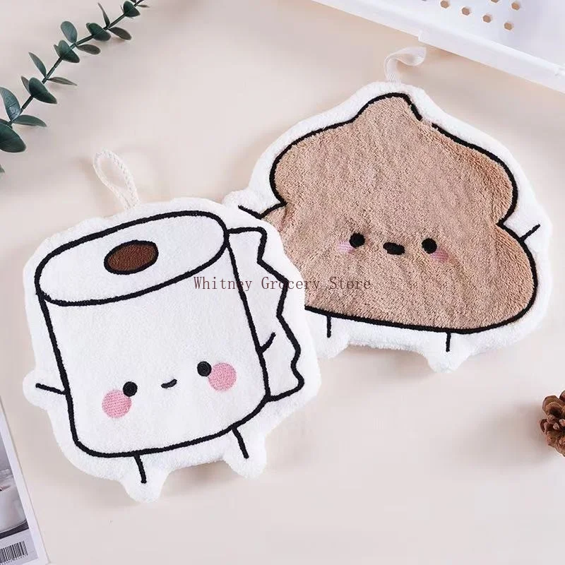 Soft Cartoon Hand Towel Wall-mounted Double-layer Thickened Coral Fleece Towel Super Water Absorbent Quick Drying Cotton Towel