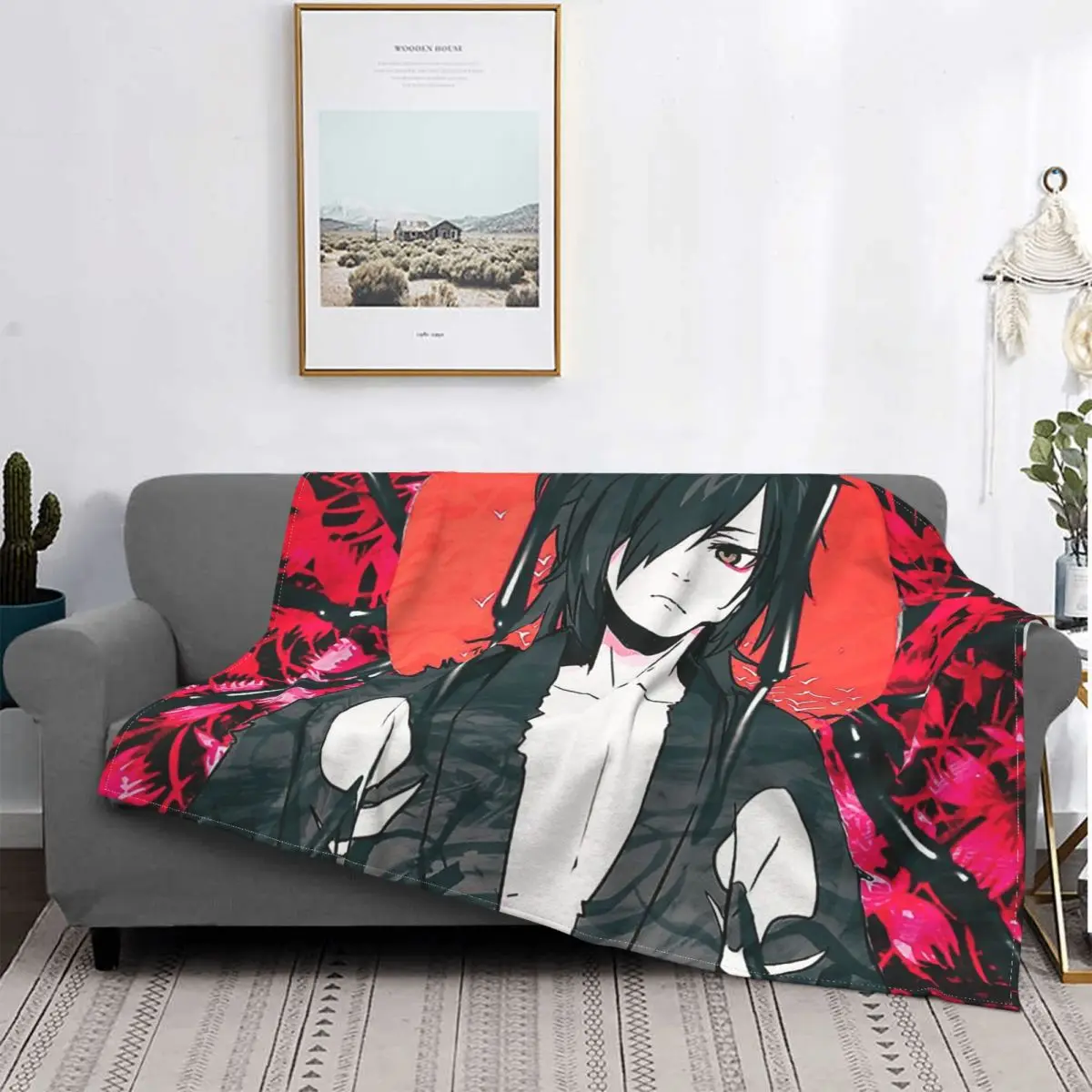 Dororo Fantasy Action Animation TV Series Blanket Fleece Hyakkimaru Flower Lightweight Throw Blankets For bed Outdoor Rug Piece