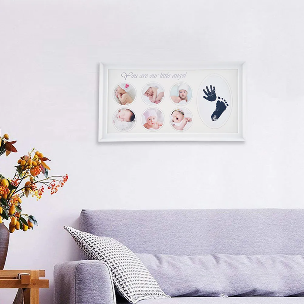 1Pcs Baby Footprint Handprint Inkpad Photo Frame Creative DIY Newborn Memory Frame Fine Craftsmanship Home Decor