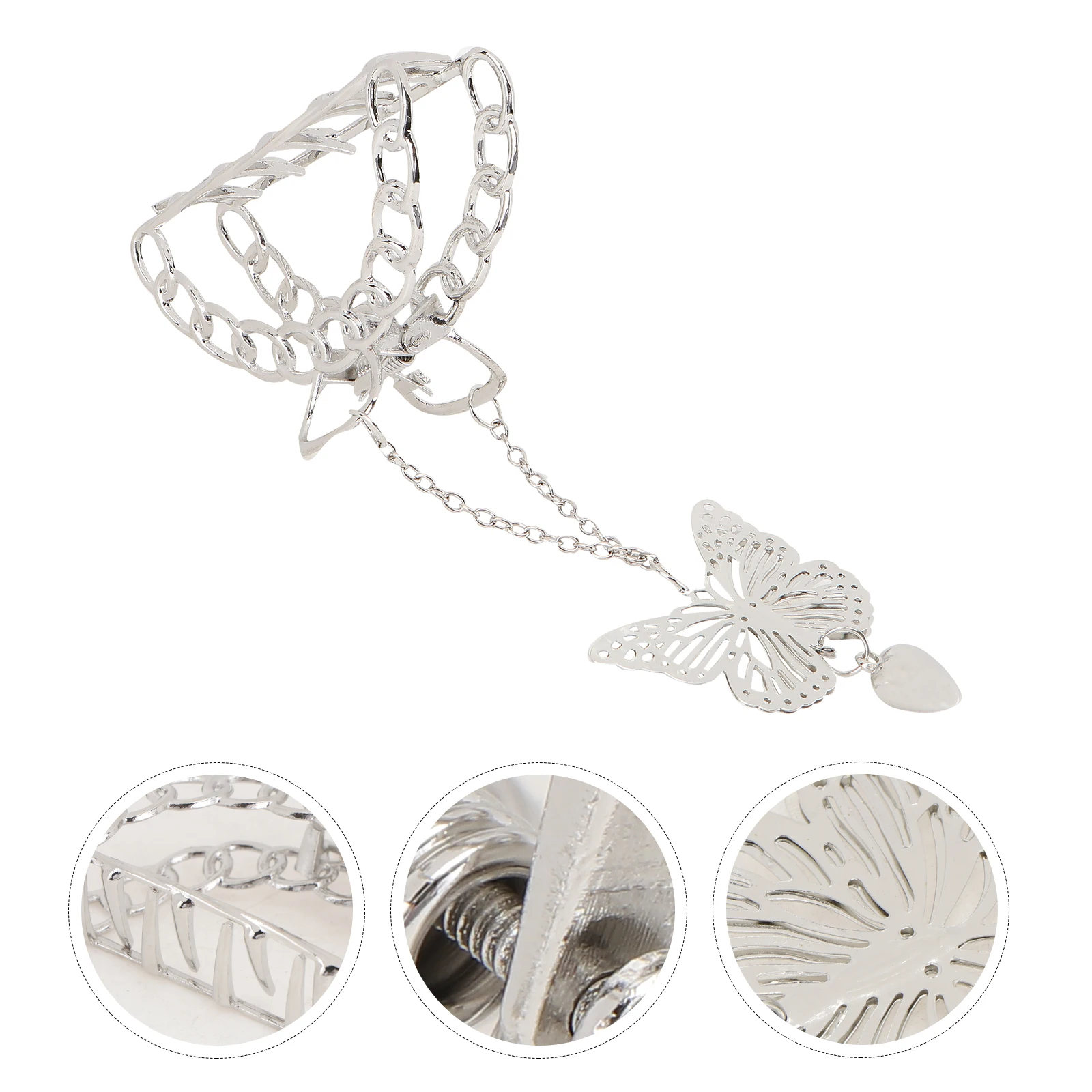 

Butterfly Chain Hair Clip Women Clips Cute for Hollow-out Claw Woman Stylish Accessory Hairpin