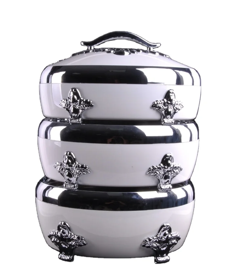 Cooking Casseroles Thermal Hot Pot Containers Sets4L+5L+6L 3pcs Set New Arrival Beautiful Color Hot Pot Food Warmer Set