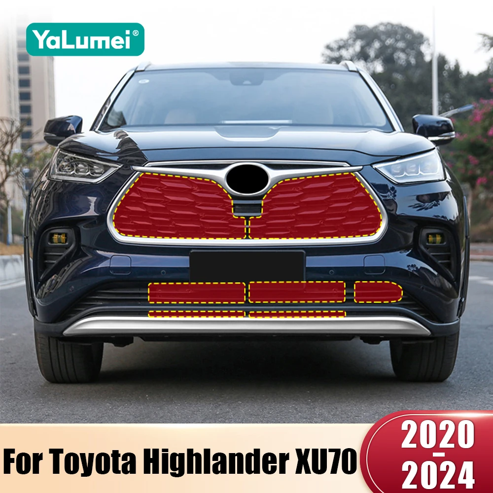 

Передняя решетка автомобиля, сетчатая крышка от насекомых, защита от комаров и пыли для Toyota Highlander XU70 2020 2021 2022 2023 2024, гибридный