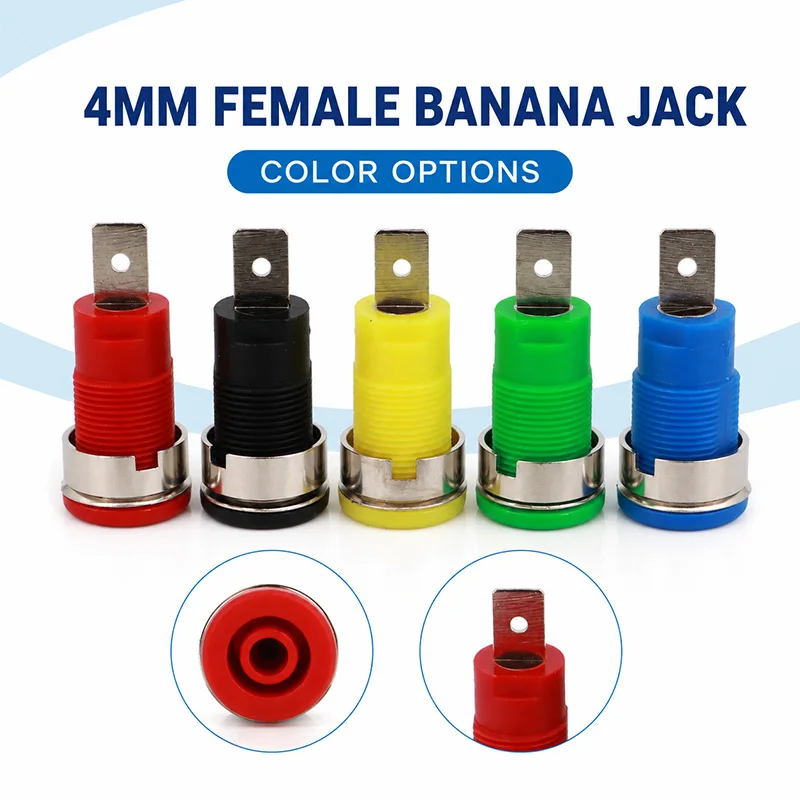 10Pcs JT6090 JT6091 4mm Female Banana Jack Socket Panel Mount Binding Post Connector for Test Equipment Audio Speaker DIY Wiring