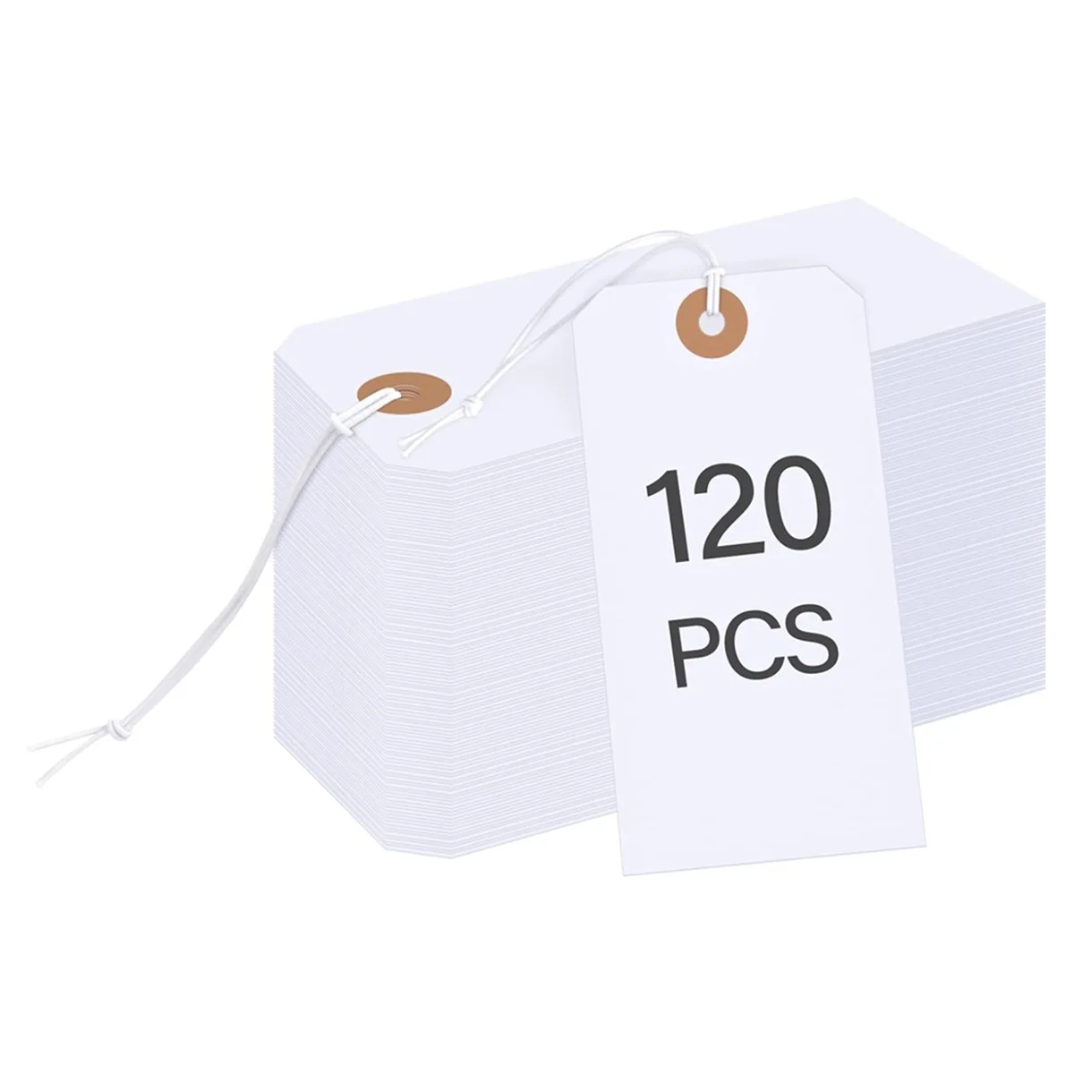 120 Pcs Gift Tags with Elastic String,Blank Shipping Tags Large Marking Gift Bags Tags Writable Price Tags Inventory Tag