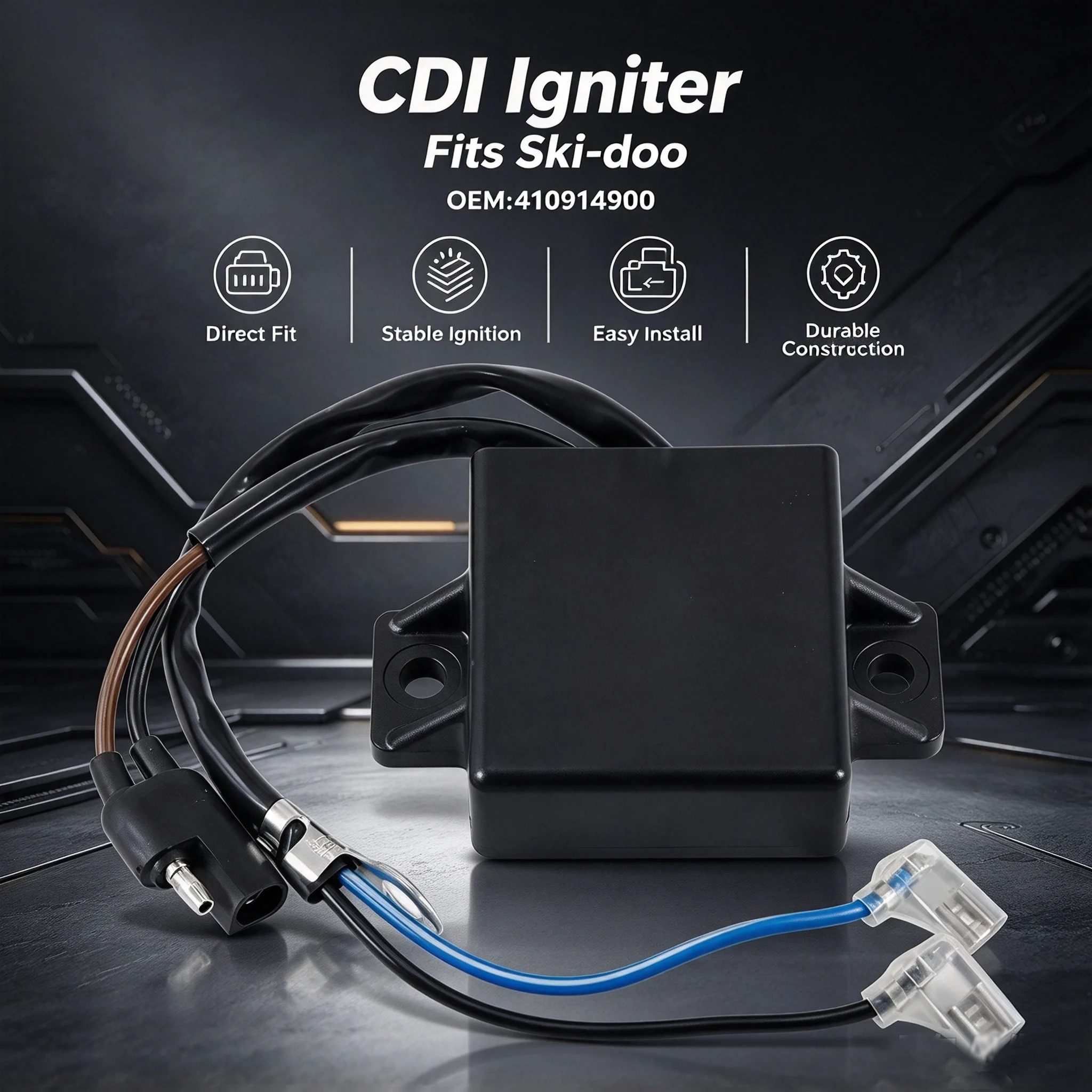 CDI Igniter Unit Assy For Ski-doo Alpine II 503 Carb F/C Formula Mach 1 583 Carb L/C Nordik 50 Carb F/C OEM:410914900