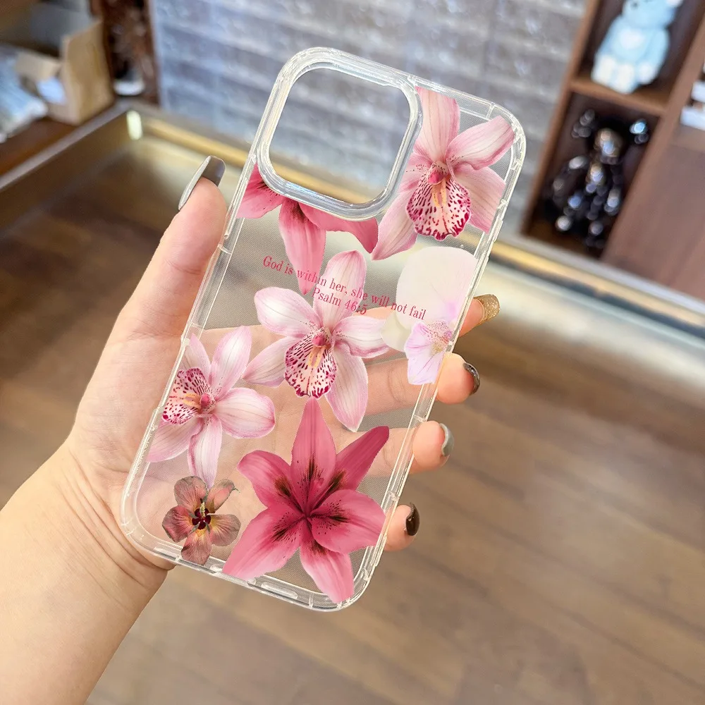 Pink Flower Psalm Christian Quote Trendy Aesthetic Clear Phone Case Cover for iPhone 17 16 11 12 13 14 15 P Ro Max Plus XS X 7 8 - Image 6