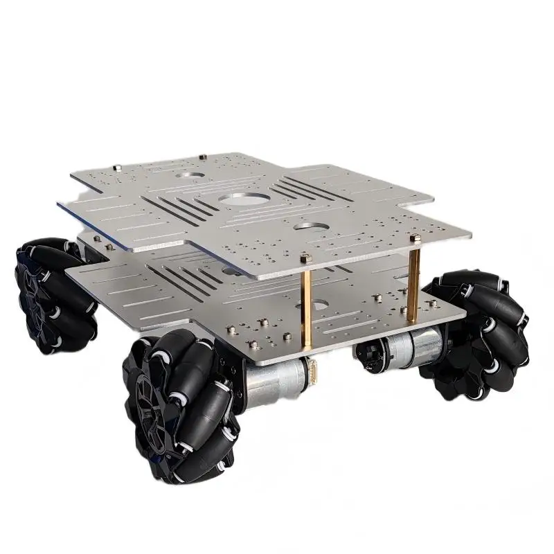 15Kg Load 4WD Mecanum Wheel Robot Car with 12V Encoder Motor Big Chassis for Arduino ROS Robot Arm Programmable Chassis DIY Kit