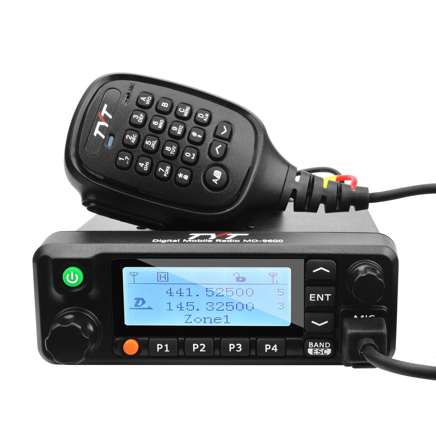 TYT MD-9600 DMR Mobile Radio GPS Dual Band VHF UHF 50W Record 1000Ch VOX 1750Hz Vehicle Long Range Communication Walkie Talkie