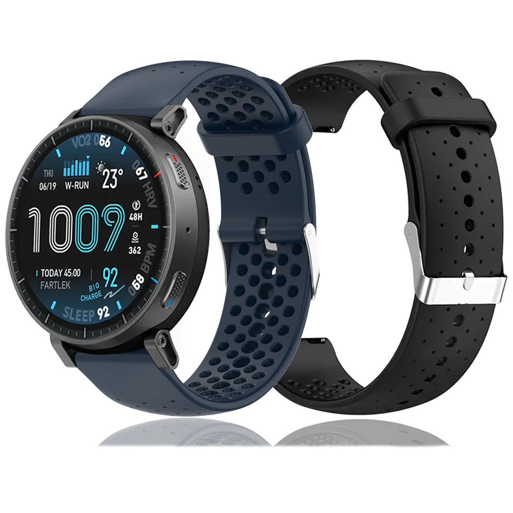 Bracelet en caoutchouc pour montre Huami Amazfit Active Max/Bip6 5 UNITY, 20 22mm, Amazfit BALANCE 2//Active2/GTS 4 mini/GTR3 Pro