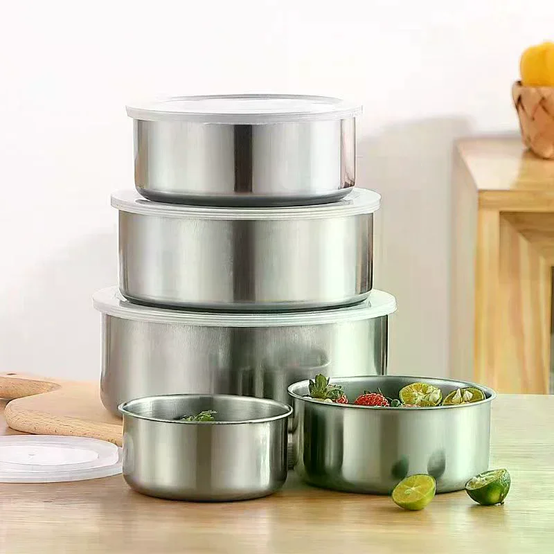 5Pcs Colorful Stainless Steel Mixing Bowls With Lids Stackable And Storage Deep Nesting Bowls Dishwasher Safe For Kitchen Baking