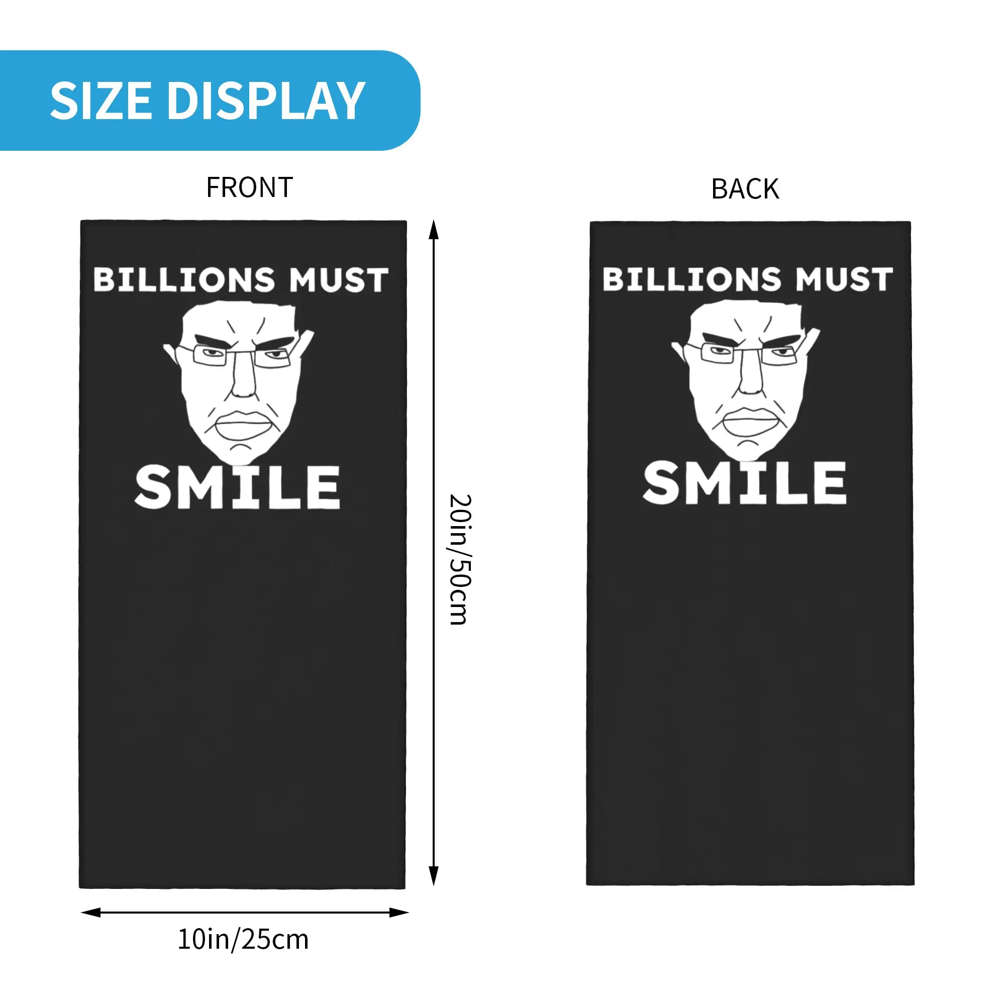 Chudjak Chud Billions Must Smile Bandana Neck Gaiter Balaclavas Wrap Scarf Printed Brainrot Meme Headband Riding Men Women Adult