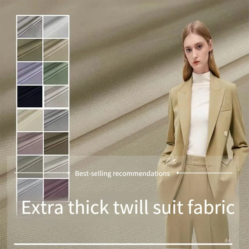 

Thick Suit Fabric By Meters for Needlework Suit Pants Windbreaker Uniform Diy Sewing Cloth Anti-wrinkle Glossy Soft Purple Black
