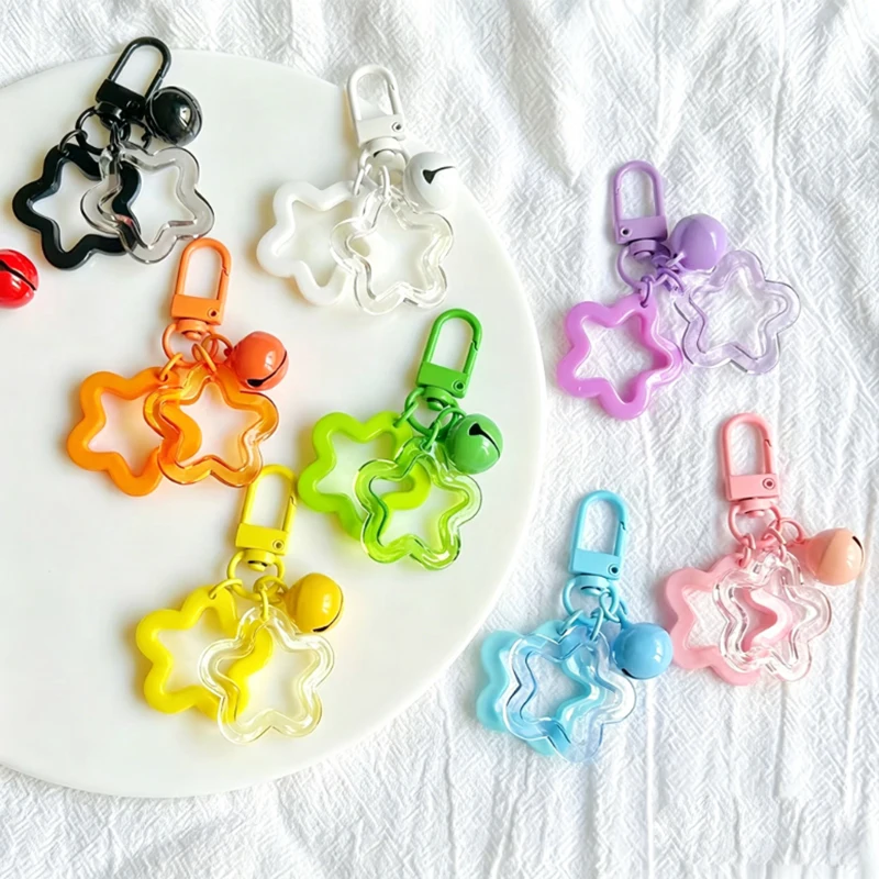 11pcs Set of Star-shaped Hollow Keychains, Made of Acrylic. Suitable for Bag Accessories, Birthday Gifts, and Holiday Parties