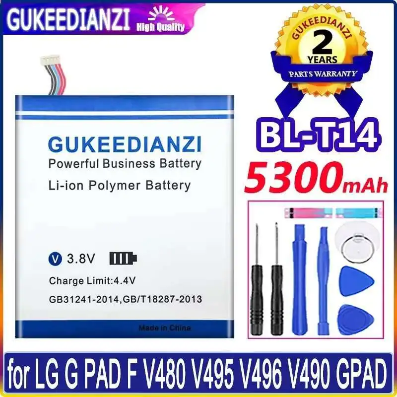 

Для LG G Pad F V480 V495 V496 V490 Gpad долговечный аккумулятор для планшета 5300 мАч надежный блок питания BL-T14