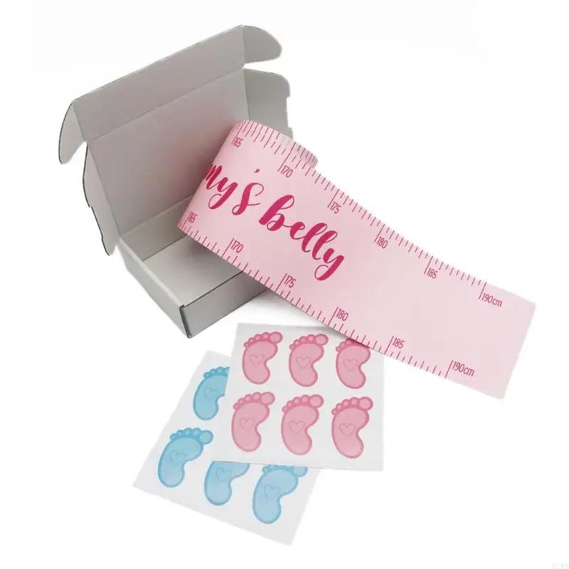 R1WB Bụng của mẹ bao gồm Belly Boong của Mommy như thế nào và 12 nhãn dán dấu chân Trò chơi giới tính cho bé