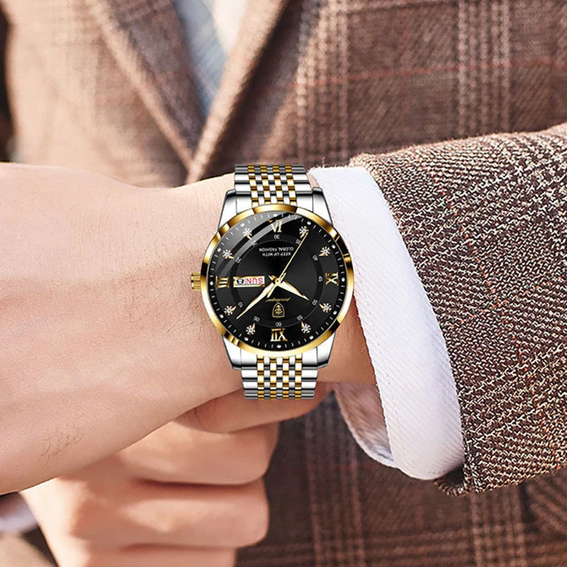 POEDAGAR Sport Watches For Men Luxury Brand Luminous Date Week Waterproof Man Military Watch Stainless Steel 2022 Quartz Clocks