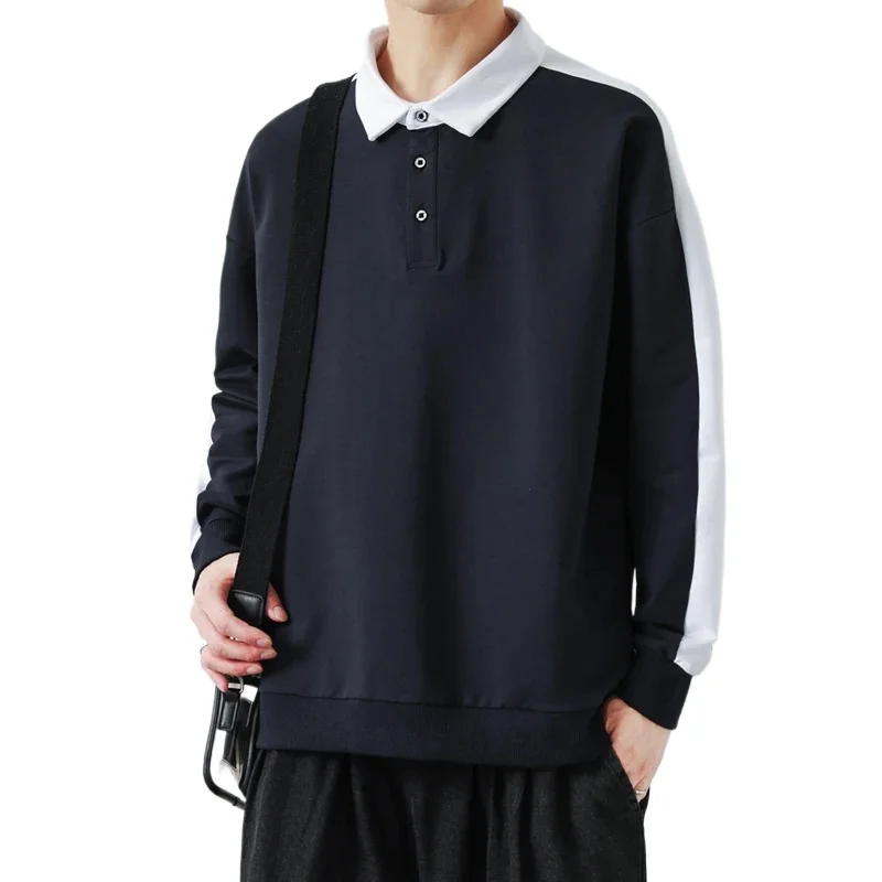 

Весенне-осенние новые пуловеры, мужские мешковатые толстовки с отложным воротником, мужская модная одежда M-4XL