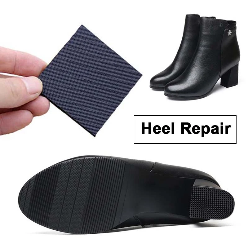 Sole Shoe Protectors for Heel Repair Men Leather Shoes Rubber Insoles Anti Slip Square Outsole Replacement Cover Patch Care Kit