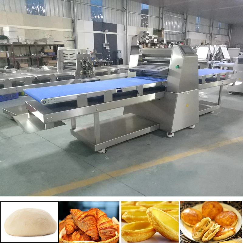 Commercial Automatic Bakery Pastry Dough Pressing Machine Croissant Bread Pizza Dough Roller Dough Sheeter 650mm