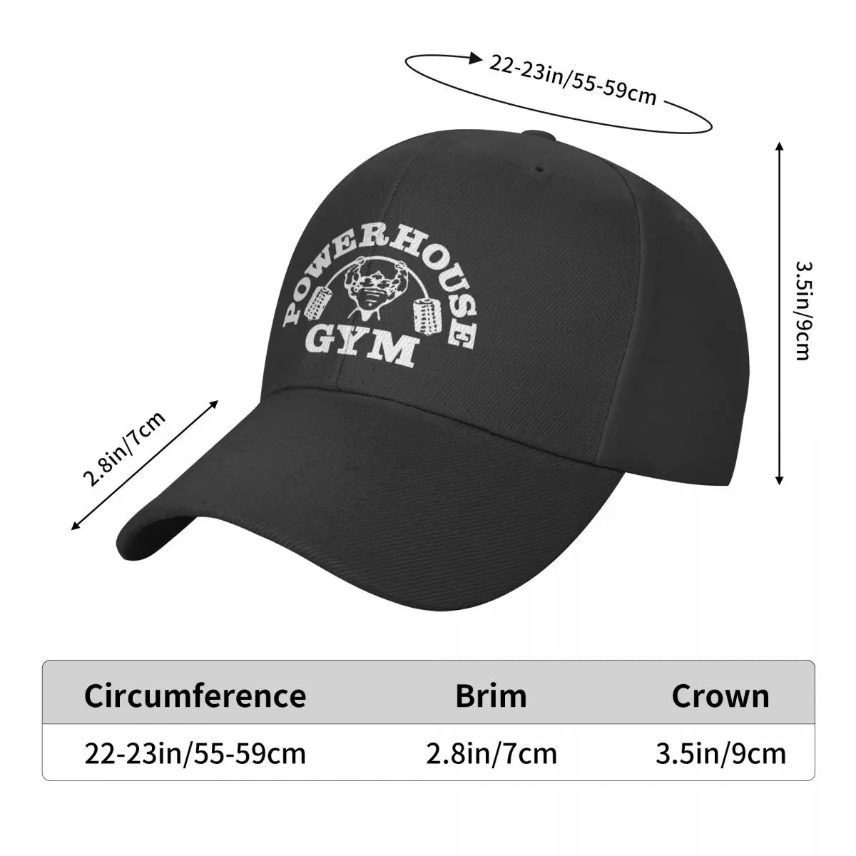 Fashion Unisex Powerhouse Gym Baseball Cap Adult Bodybuilding Fitness Muscle Adjustable Dad Hat Women Men Hip Hop Snapback Caps