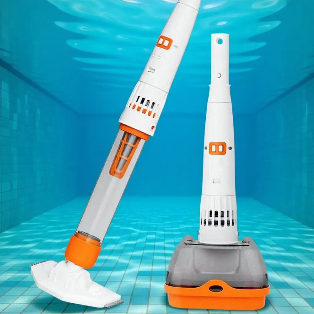 

Rechargeable Pool & Spa Hot Tub Vacuum Cleaner - Dual Drive System, Ultrafine Mesh Filters, 60 Mins (Orange)