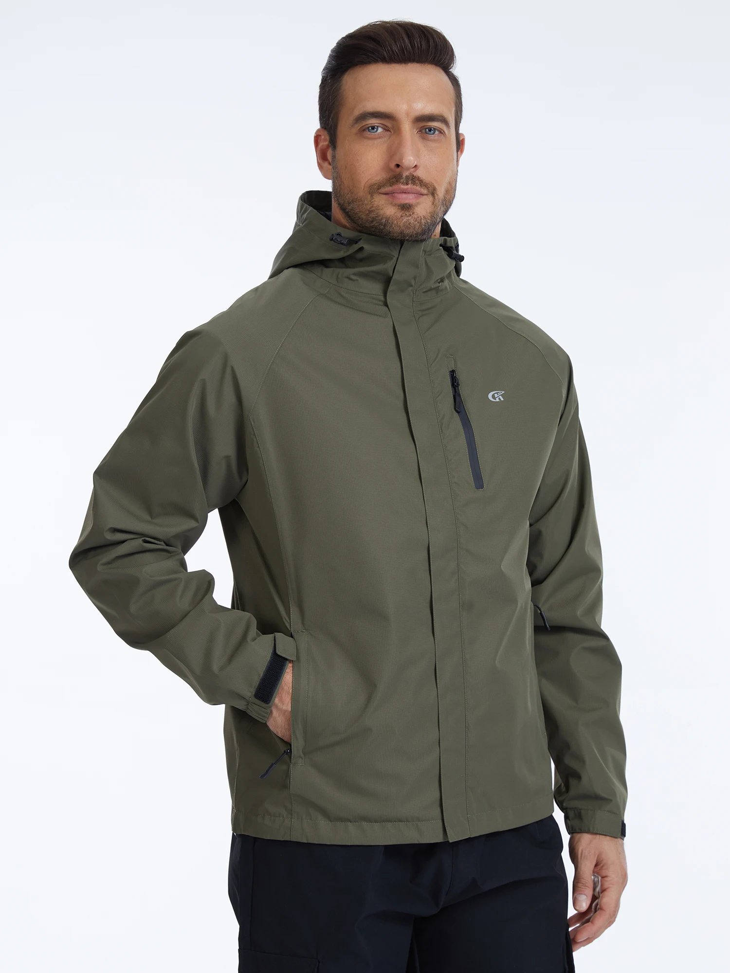 Sommerliche, wasserdichte Regenjacke für Herren, leichte, dünne Regenjacke mit Innentasche, ideal zum Campen, Wandern, Radfahren und Angeln. – Detail 27