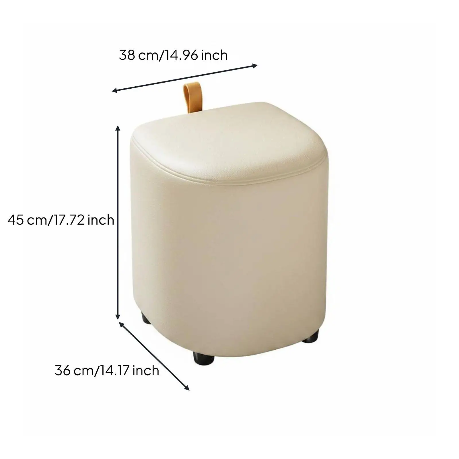 Hidden Compartment Vanity Seat with Rolling Base for Multipurpose Furniture in Bedroom and Dressing Room