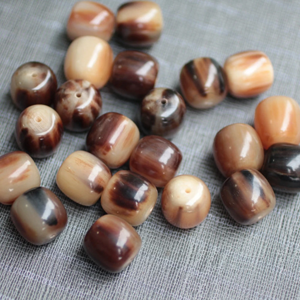 12-16mm Yak Horn Barrel shaped Beads Ox Bone Bos Grunniens Linnaeus Bracelet Necklace Rosary Healing Buddhism Jewelry Make Part