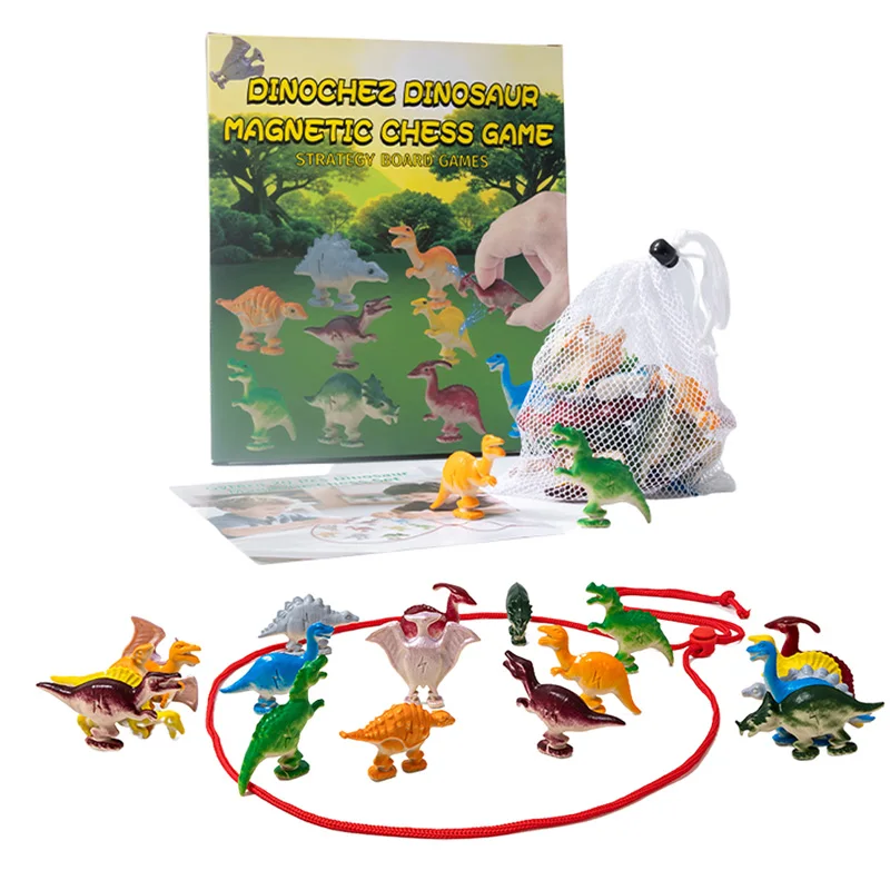 Dinosaur Magnetic Chess Game Toys Magnetic Board Strategy Puzzle Game for Kids Adults Party Camping Travel Board Games